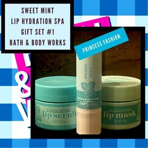 NEW: Sweet Mint ” 3-Pc Lip Care Set Bath & Body Works Bundle #1
